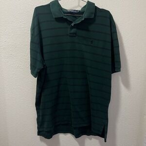 Polo Ralph Lauren Shirt Men Black Green Stripe Embroidery Rugby Pony XL
